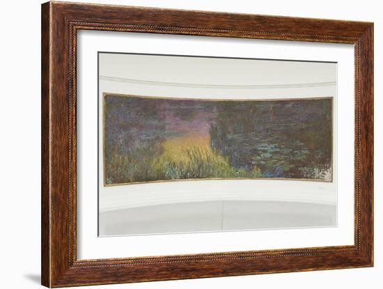 Les Nymph? : Soleil couchant-Claude Monet-Framed Giclee Print