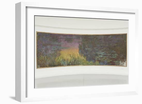 Les Nymph? : Soleil couchant-Claude Monet-Framed Giclee Print