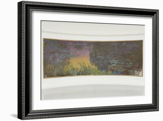 Les Nymph? : Soleil couchant-Claude Monet-Framed Giclee Print