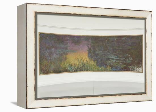 Les Nymph? : Soleil couchant-Claude Monet-Framed Premier Image Canvas