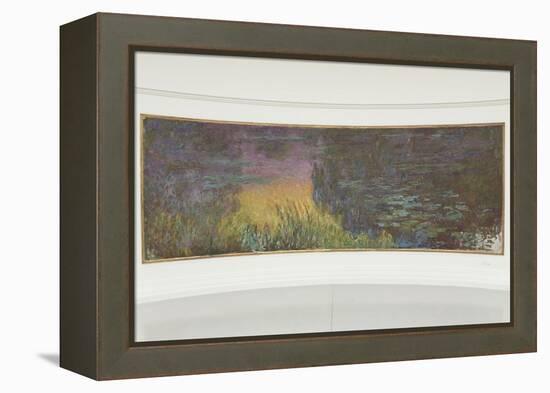 Les Nymph? : Soleil couchant-Claude Monet-Framed Premier Image Canvas