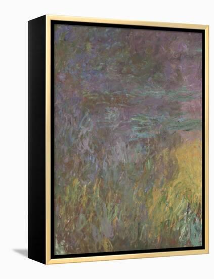 Les Nymph? : Soleil couchant-Claude Monet-Framed Premier Image Canvas