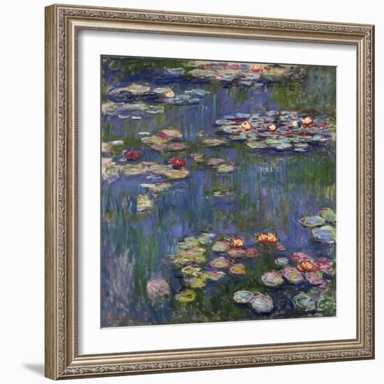 Les Nympheas a Giverny - Peinture De Claude Monet (1840-1926), Huile Sur Toile, 1916, 200,5X201 Cm-Claude Monet-Framed Giclee Print