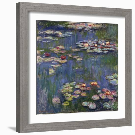Les Nympheas a Giverny - Peinture De Claude Monet (1840-1926), Huile Sur Toile, 1916, 200,5X201 Cm-Claude Monet-Framed Giclee Print