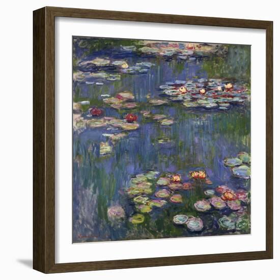 Les Nympheas a Giverny - Peinture De Claude Monet (1840-1926), Huile Sur Toile, 1916, 200,5X201 Cm-Claude Monet-Framed Giclee Print