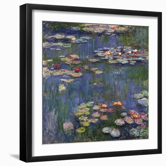 Les Nympheas a Giverny - Peinture De Claude Monet (1840-1926), Huile Sur Toile, 1916, 200,5X201 Cm-Claude Monet-Framed Giclee Print