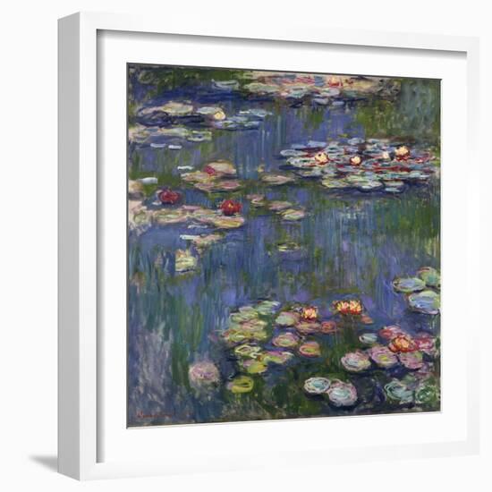 Les Nympheas a Giverny - Peinture De Claude Monet (1840-1926), Huile Sur Toile, 1916, 200,5X201 Cm-Claude Monet-Framed Giclee Print