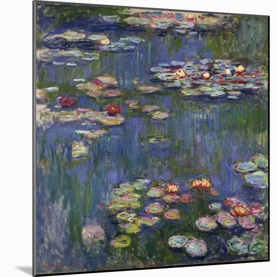 Les Nympheas a Giverny - Peinture De Claude Monet (1840-1926), Huile Sur Toile, 1916, 200,5X201 Cm-Claude Monet-Mounted Giclee Print