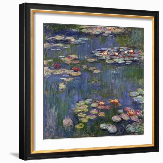 Les Nympheas a Giverny - Peinture De Claude Monet (1840-1926), Huile Sur Toile, 1916, 200,5X201 Cm-Claude Monet-Framed Giclee Print