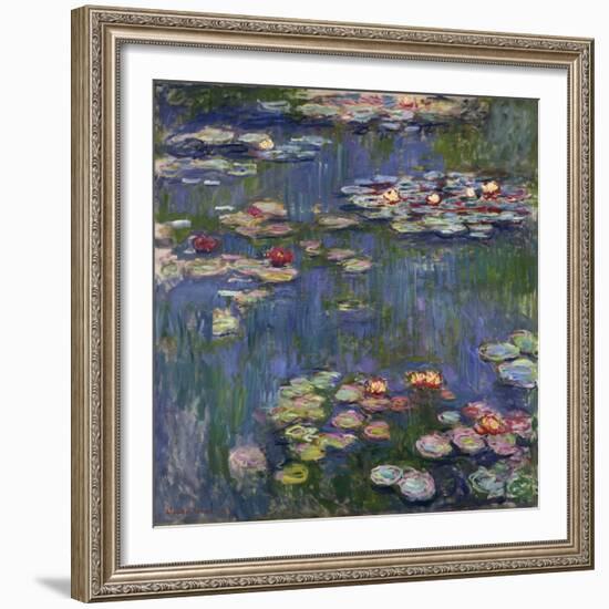 Les Nympheas a Giverny - Peinture De Claude Monet (1840-1926), Huile Sur Toile, 1916, 200,5X201 Cm-Claude Monet-Framed Giclee Print