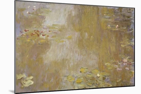 Les Nymphéas à Giverny-Claude Monet-Mounted Giclee Print