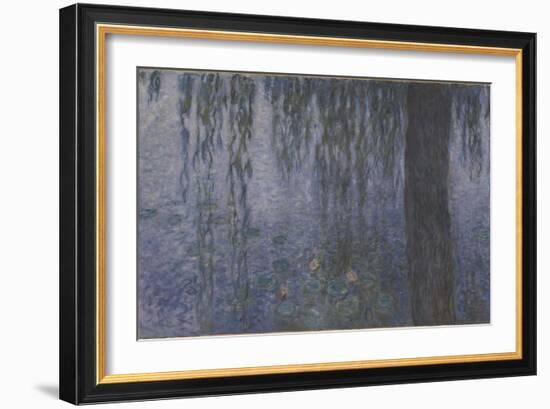 Les Nymphéas : Le Matin clair aux saules-Claude Monet-Framed Giclee Print