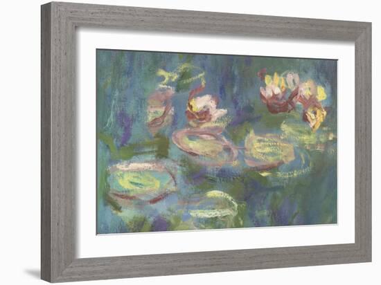 Les Nymphéas : Reflets verts-Claude Monet-Framed Giclee Print