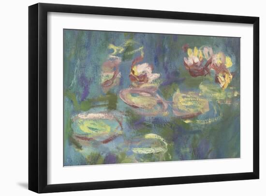 Les Nymphéas : Reflets verts-Claude Monet-Framed Giclee Print