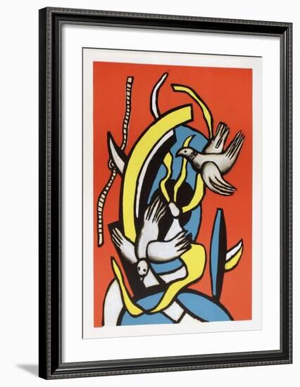 Les oiseaux-Fernand Leger-Framed Art Print