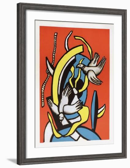 Les oiseaux-Fernand Leger-Framed Art Print