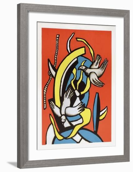 Les oiseaux-Fernand Leger-Framed Art Print