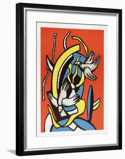 Les oiseaux-Fernand Leger-Framed Art Print