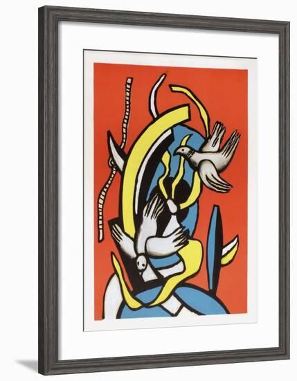 Les oiseaux-Fernand Leger-Framed Art Print