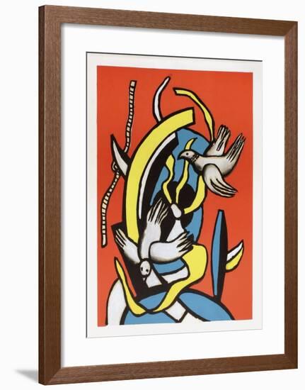 Les oiseaux-Fernand Leger-Framed Art Print