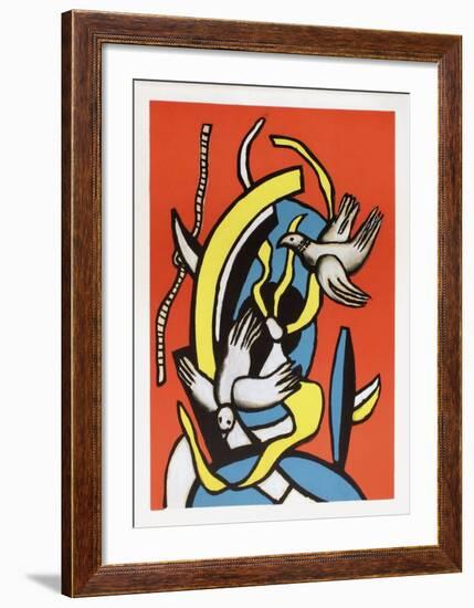 Les oiseaux-Fernand Leger-Framed Art Print