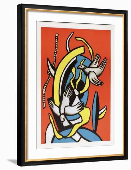 Les oiseaux-Fernand Leger-Framed Art Print