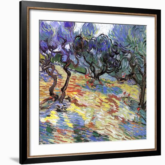 Les oliviers-Vincent van Gogh-Framed Art Print