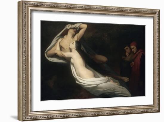 Les Ombres de Francesca da Rimini et de Paolo Malatesta apparaissent à Dante et à Virgile-Ary Scheffer-Framed Giclee Print