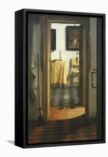 Les Pantoufles, the Slippers, or Interior View-Samuel van Hoogstraaten-Framed Premier Image Canvas