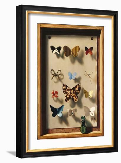 Les Papillons No, 1931 (Oil on Canvas)-Pierre Roy-Framed Giclee Print