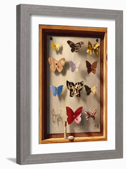 Les Papillons No, 1931 (Oil on Canvas)-Pierre Roy-Framed Giclee Print