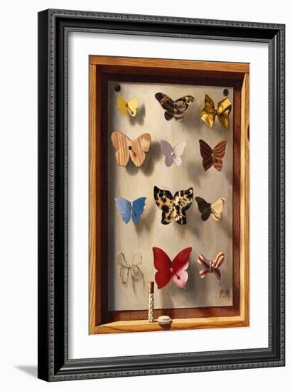 Les Papillons No, 1931 (Oil on Canvas)-Pierre Roy-Framed Giclee Print