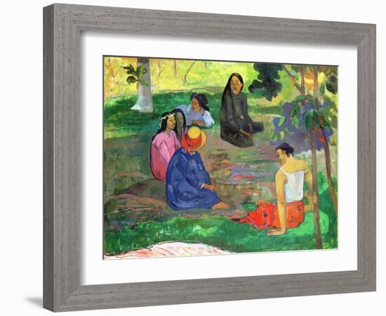 Les Parau Parau (The Gossipers), or Conversation, 1891-Paul Gauguin-Framed Giclee Print