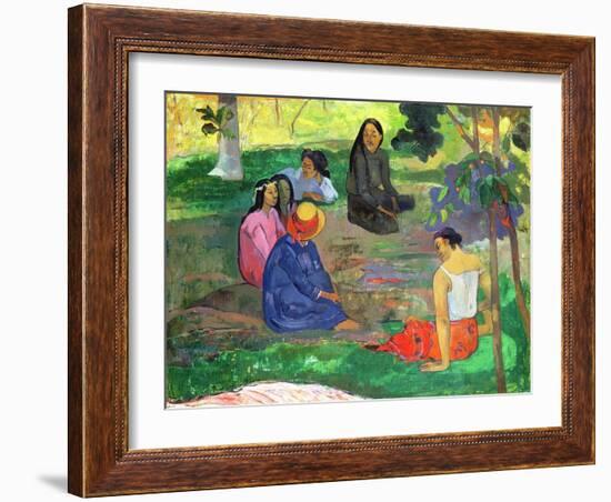 Les Parau Parau (The Gossipers), or Conversation, 1891-Paul Gauguin-Framed Giclee Print