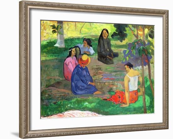 Les Parau Parau (The Gossipers), or Conversation, 1891-Paul Gauguin-Framed Giclee Print