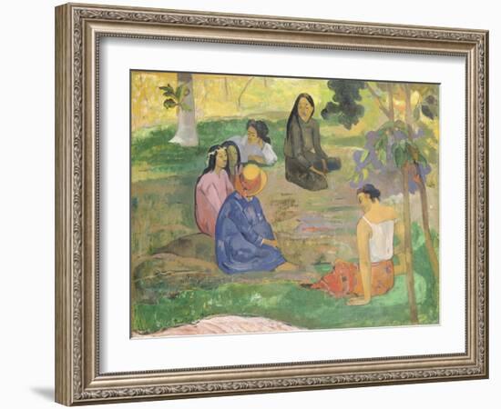 Les Parau Parau (The Gossipers), or Conversation, 1891-Paul Gauguin-Framed Giclee Print