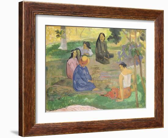 Les Parau Parau (The Gossipers), or Conversation, 1891-Paul Gauguin-Framed Giclee Print