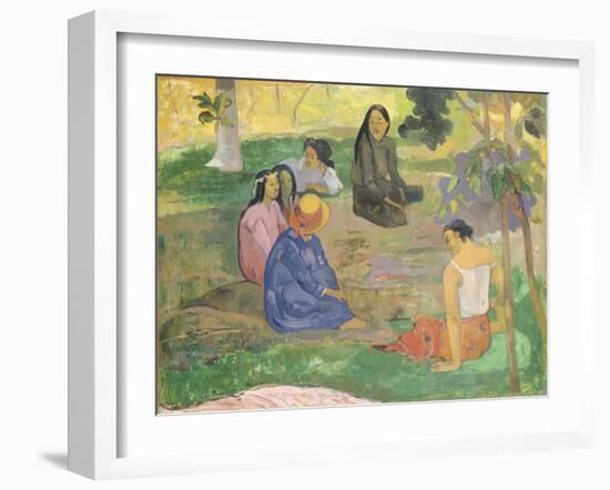 Les Parau Parau (The Gossipers), or Conversation, 1891-Paul Gauguin-Framed Giclee Print