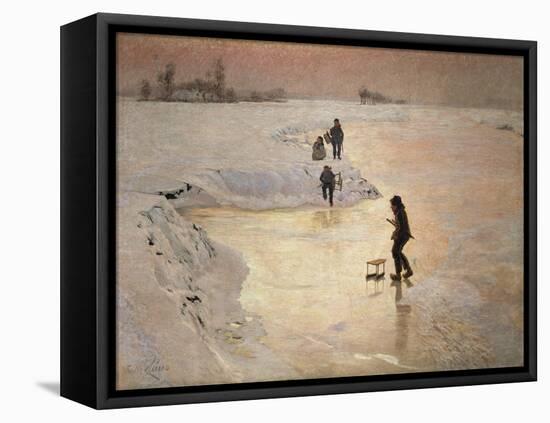 Les patineurs-the skaters, 1891-Emile Claus-Framed Premier Image Canvas