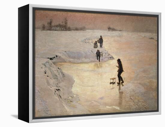 Les patineurs-the skaters, 1891-Emile Claus-Framed Premier Image Canvas