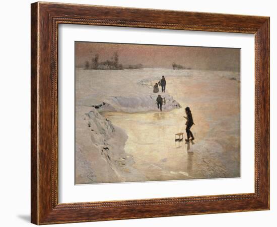 Les patineurs-the skaters, 1891-Emile Claus-Framed Giclee Print