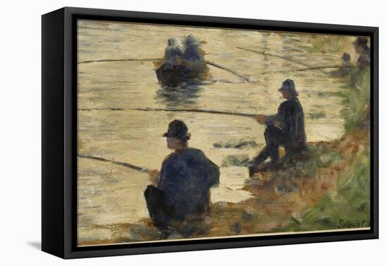Les pêcheurs à la ligne, étude pour le Grande Jatte-Georges Seurat-Framed Premier Image Canvas
