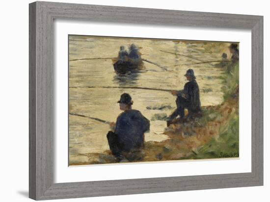 Les pêcheurs à la ligne, étude pour le Grande Jatte-Georges Seurat-Framed Giclee Print