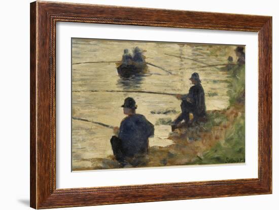 Les pêcheurs à la ligne, étude pour le Grande Jatte-Georges Seurat-Framed Giclee Print
