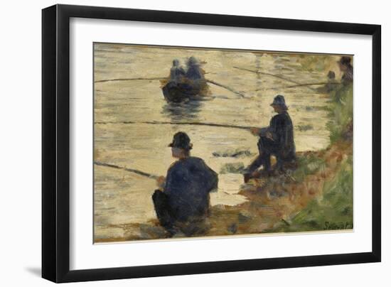 Les pêcheurs à la ligne, étude pour le Grande Jatte-Georges Seurat-Framed Giclee Print