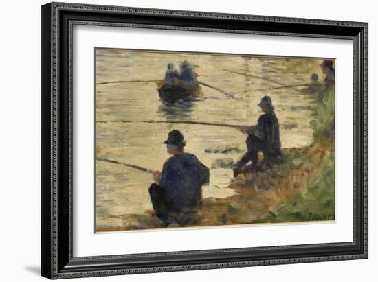 Les pêcheurs à la ligne, étude pour le Grande Jatte-Georges Seurat-Framed Giclee Print