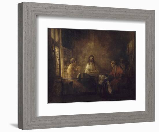 Les Pèlerins d'Emmaüs-Rembrandt van Rijn-Framed Giclee Print