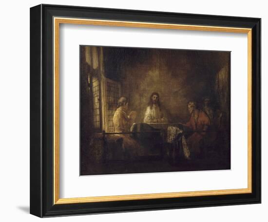 Les Pèlerins d'Emmaüs-Rembrandt van Rijn-Framed Giclee Print