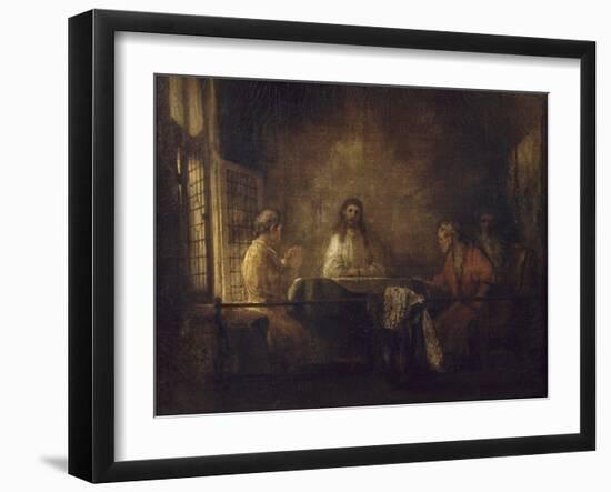 Les Pèlerins d'Emmaüs-Rembrandt van Rijn-Framed Giclee Print