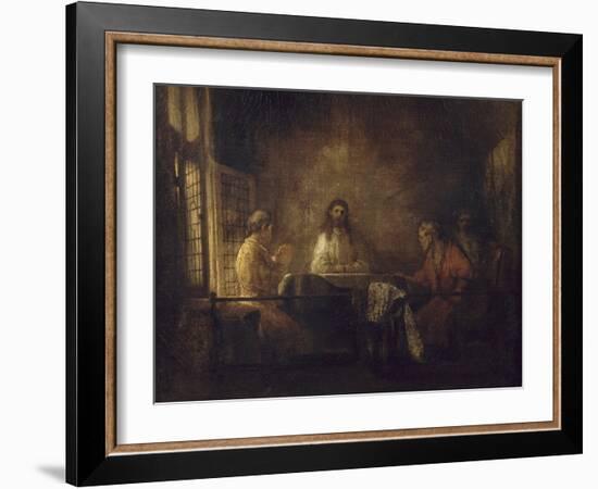 Les Pèlerins d'Emmaüs-Rembrandt van Rijn-Framed Giclee Print